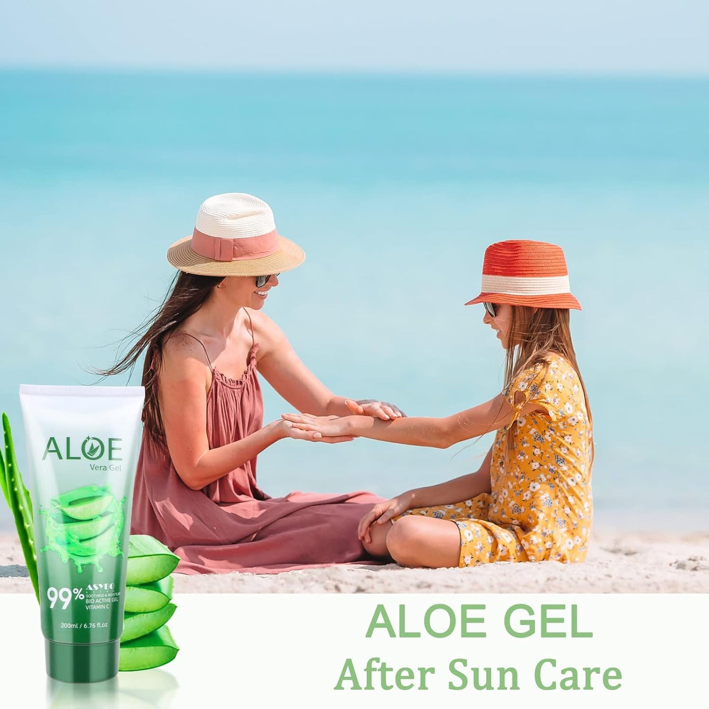 200X2 ML Gel Di Aloe Vera – Idratante Viso E Corpo Di Aloe Vera Pura 99% Organica, Crema Naturale Di Aloe per Pelle Secca, Scottature Solari, Acne, Lenitiva E Idratante