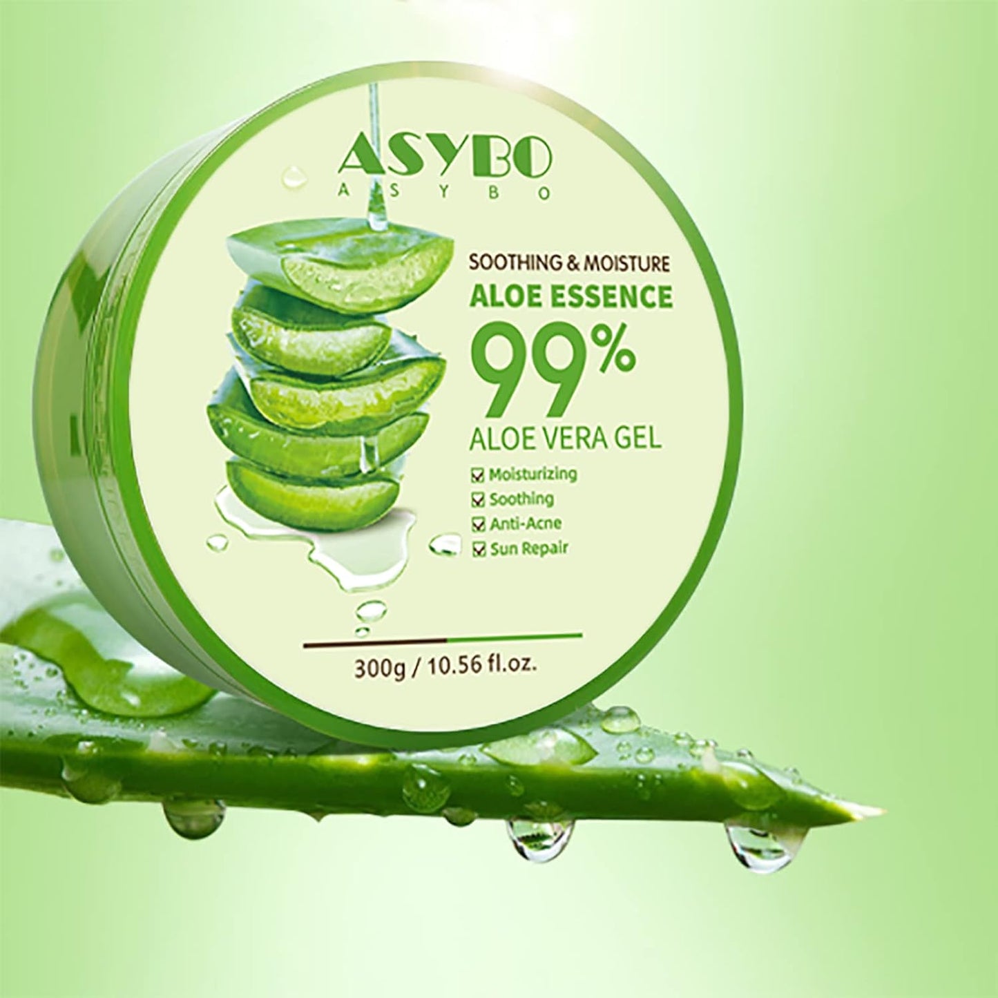 300 Ml Aloe Vera Gel - Crema Idratante Aloe Vera Pura Al 99% per Viso E Corpo, Crema Naturale All'Aloe per Pelli Secche, Scottature, Acne