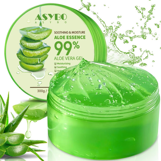 300 Ml Aloe Vera Gel - Crema Idratante Aloe Vera Pura Al 99% per Viso E Corpo, Crema Naturale All'Aloe per Pelli Secche, Scottature, Acne
