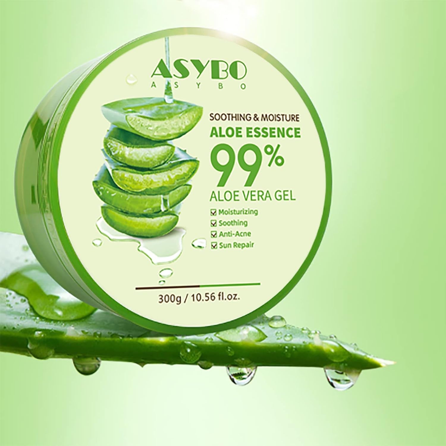 300 Ml Aloe Vera Gel - Crema Idratante Aloe Vera Pura Al 99% per Viso E Corpo, Crema Naturale All'Aloe per Pelli Secche, Scottature, Acne